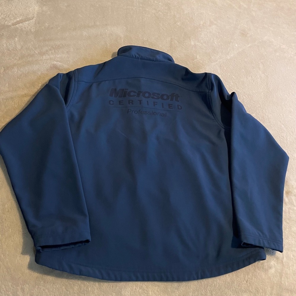 Microsoft Certified Professional Fossa Softshell Jacket Men Medium Blue Full Zip